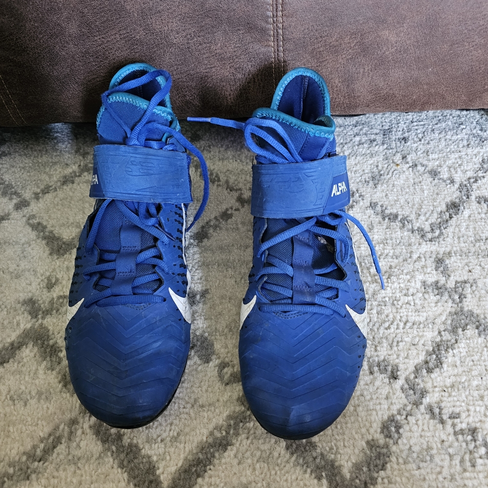 Blue Nike Alpha Football Cleats